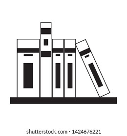 Book on shelf cartoon isolated vector illustration graphic design