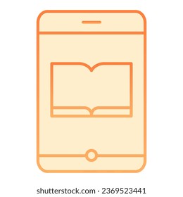 Book on smartphone flat icon. Electronic book orange icons in trendy flat style. Ebook on mobile gradient style design, designed for web and app. Eps 10