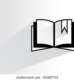 book on white background, flat and shadow theme