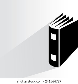book on white background, flat and shadow theme