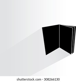 book on white background, flat and drop shadow theme