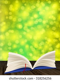The book on a wooden table