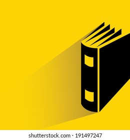 book on yellow background, flat and shadow style