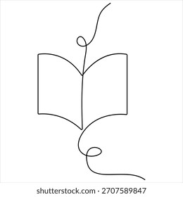 Ilustración vectorial aislada del arte de la línea continua del libro uno