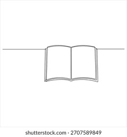 Ilustración vectorial aislada del arte de la línea continua del libro uno