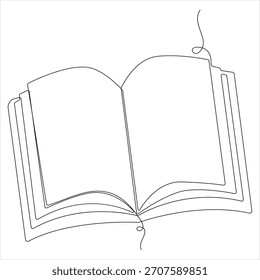 Ilustración vectorial aislada del arte de la línea continua del libro uno
