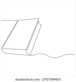 Book one continuous line art isolated vector illustration