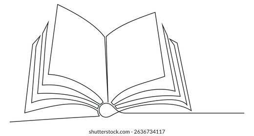 book one line art continuous line drawing