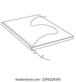 Book one line continuous outline vector art drawing and simple minimalist design