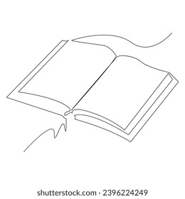 Book one line continuous outline vector art drawing and simple minimalist design