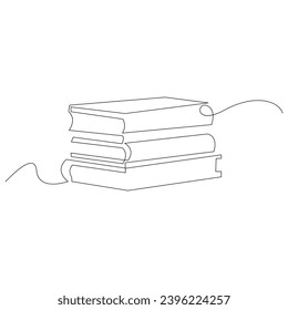 Book one line continuous outline vector art drawing and simple minimalist design