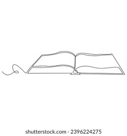 Book one line continuous outline vector art drawing and simple minimalist design