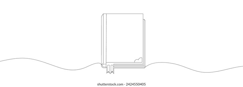 book, one line drawing, isolated, vector