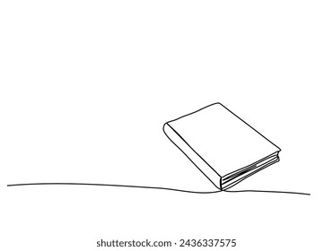 Book, one line drawing vector illustration.