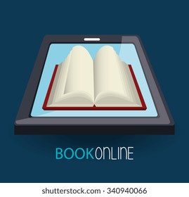 Book online and elearning graphic design, vector illustration eps10