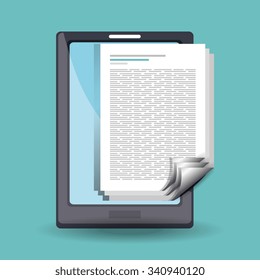 Book online and elearning graphic design, vector illustration eps10