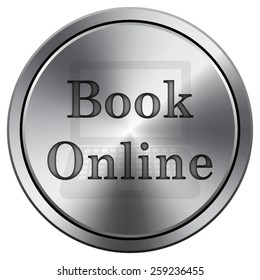 Book online icon. Internet button on white background. EPS10 Vector. 