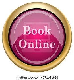 Book online icon. Internet button on white background. EPS10 vector.
