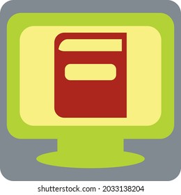 Livro online, ilustração, vetor, sobre um fundo branco.