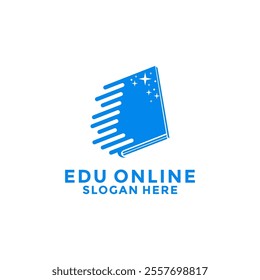 Book Online logo design vector. Education online logo vector, university, academy logo design vector template