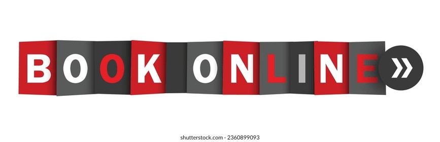 BOOK ONLINE red and gray vector web button