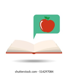 book open apple concept school graphic vector illustration eps 10