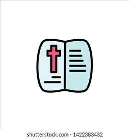 Book, Open, Easter, Nature Business Logo Template. Flat Color