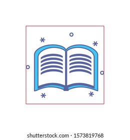 book open fill style icon vector illustration design
