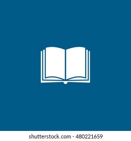 Book Open Flat Icon On Blue Background