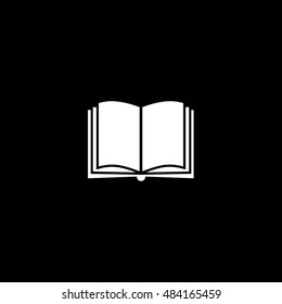 Book Open Flat Icon On Black Background