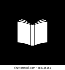 Book Open Flat Icon On Black Background
