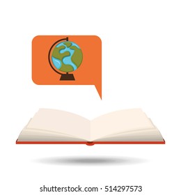 book open globe map concept school graphic vector illustration eps 10