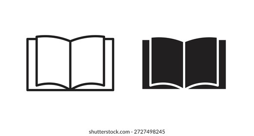Colección de diseños de iconos abiertos de libro para móvil, ui, Web.