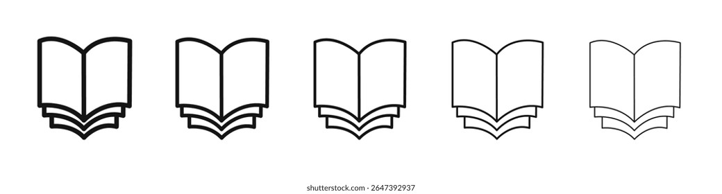 Book open icon flat illustration set logo