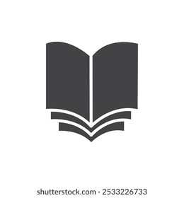 Book open icon Flat simple outline set