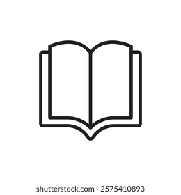 Book open icon Flat vector set outline