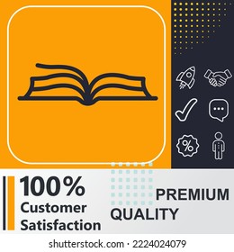 Elemento gráfico del icono de apertura del libro. Diseño moderno.