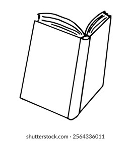 book open icon. hand drawn illustration in doodle style. vector, minimalism, monochrome.