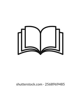 Book open icon Isolated flat vector in outline