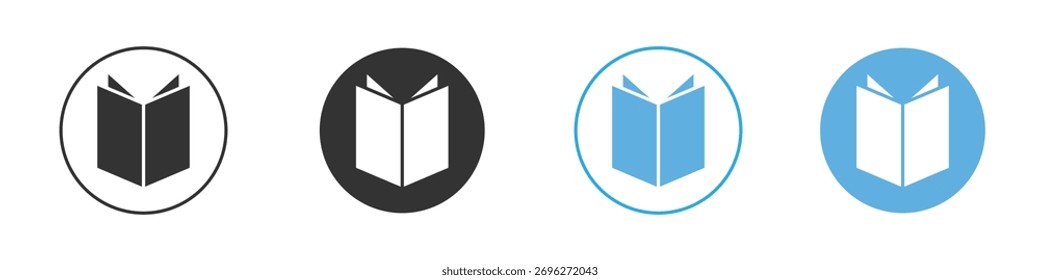 Conjunto de diseño de Plantilla de logotipo de icono abierto de libro