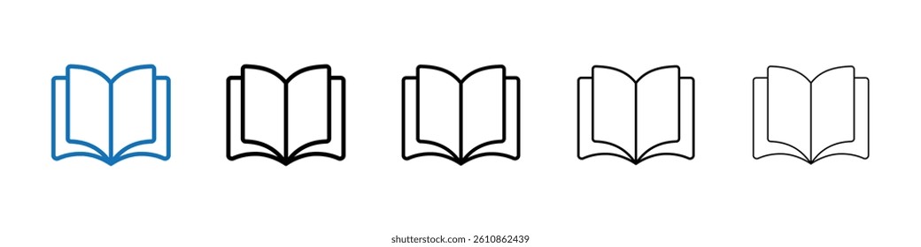 Book open icon Outline vector logo for web ui