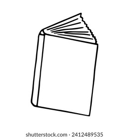 icono de apertura del libro. esbozar el estilo de doodle dibujado a mano. vector, minimalismo, monocromo. aprendizaje, conocimiento, historia, lectura, cuento de hadas.