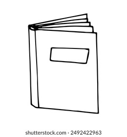 book open icon. sketch hand drawn doodle style. vector, minimalism, monochrome. learning, knowledge, story, reading, fairy tale.