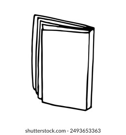 book open icon. sketch hand drawn doodle style. vector, minimalism, monochrome. learning, knowledge, story, reading, fairy tale.