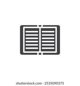 Book open icon Symbol mark in filled style