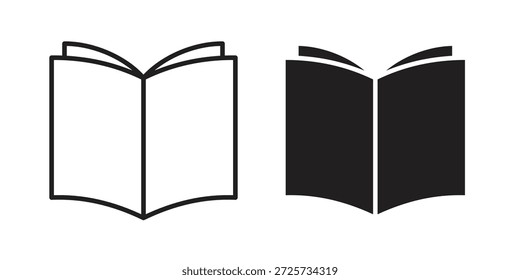 Icono de libro abierto para la Plantilla. Conjunto de gráficos de Vector de iconos