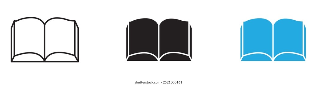 Book open icon thin line illustration