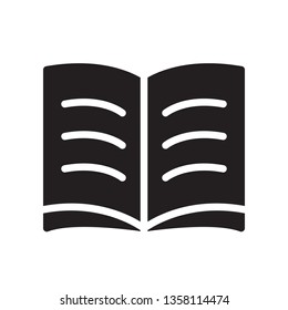 Book, open book icon in trendy glyph style design. Vector graphic illustration. Book icon for website design, logo, and ui. Vector file. EPS 10.