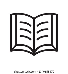 Book, open book icon in trendy outline style design. Vector graphic illustration. Book icon for website design, logo, and ui. Editable vector stroke. Pixel perfect. EPS 10.