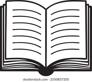 Book Open Icon Vector Silhouette Art